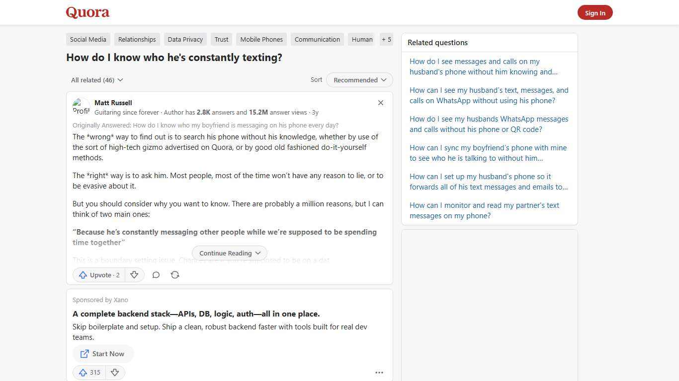 How to know who he's constantly texting - Quora