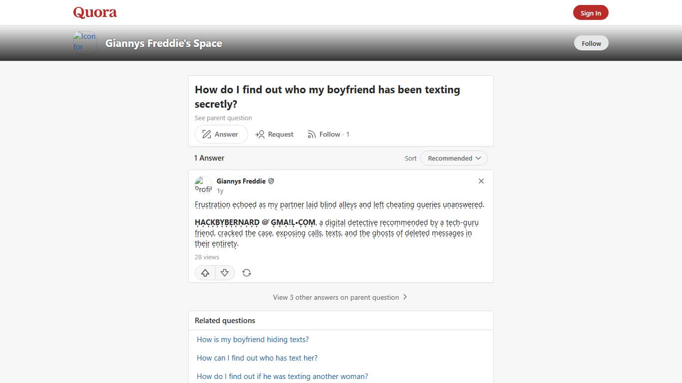 How to find out who my boyfriend has been texting secretly - Giannys Freddie's Space - Quora
